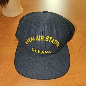 Vintage 80’s Naval Air Station Oceana Embroidered Snapback Cap Hat New